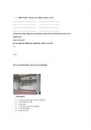 English Worksheet: What is art?