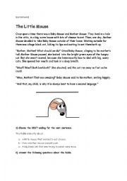 English Worksheet: The Little Mouse
