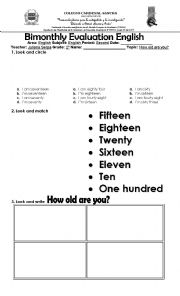 English Worksheet: EVALUATION