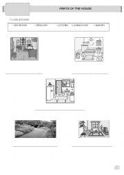 English Worksheet: rooms in the house