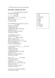 English Worksheet: Song activity- Taling to the Moon (Bruno Mars)