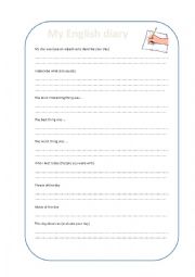 English Worksheet: My English diary