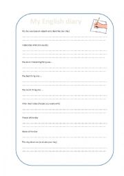 English Worksheet: My English diary