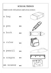 English Worksheet: SCHOOL THINGS