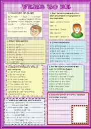 English Worksheet: Verb to be: practice for young learners