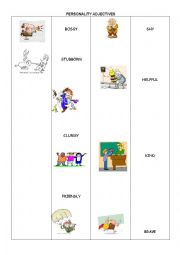 English Worksheet: personality adjectives