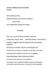 English Worksheet: GET TO KNOW EACH OTHER