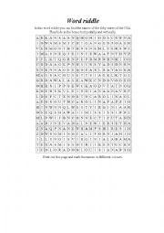 English Worksheet: US States