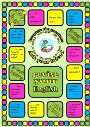English Worksheet: Revision board game