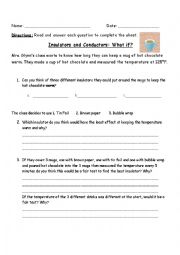 Thermal Insulators and Conductors Experiment