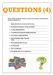 English Worksheet: Make questions 4