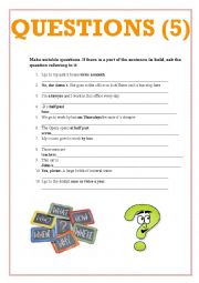 English Worksheet: Make questions 5