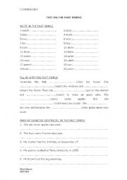 English Worksheet: test for past simple
