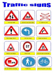 English Worksheet: traffic rules and symbols