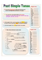 English Worksheet: PAST SIMPLE TENSE