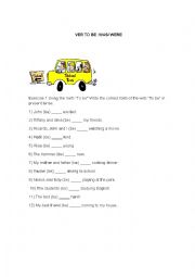 English Worksheet: Was/ were