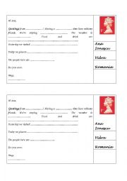 English Worksheet: writing cards