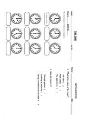 English Worksheet: The time