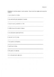 English Worksheet: USES CAPITAL LETTER 