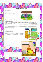 English Worksheet: describing house