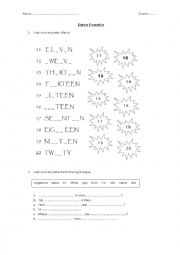 English Worksheet: Numbers - Introduce yourself