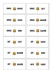 English Worksheet: Irregular verbs dominoes (set 1 out of 5)