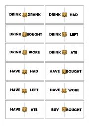 English Worksheet: Irregular verbs dominoes (set 2 out of 5)