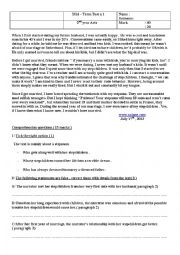 English Worksheet: mid term exam n 1 2nd year 