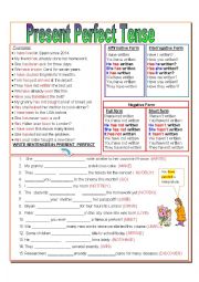 English Worksheet: PRESENT PERFECT TENSE