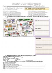 English Worksheet: Prepositions of place