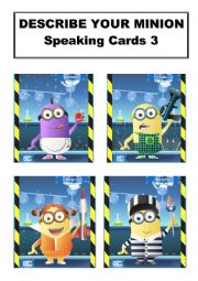 English Worksheet: Describe your Minion 3