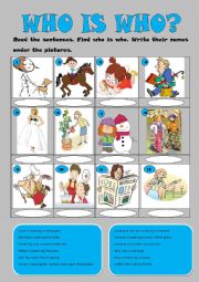 English Worksheet: WHO IS WHO