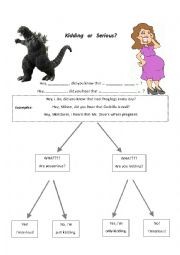 English Worksheet: Kidding or Serious Game