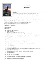 English Worksheet: Movie lesson - listening practice. Divergent