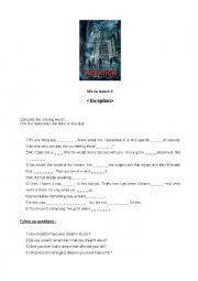 English Worksheet: Movie lesson - listening practice. Inception