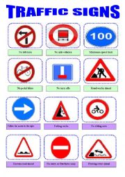 English Worksheet: traffic rules and symbols 