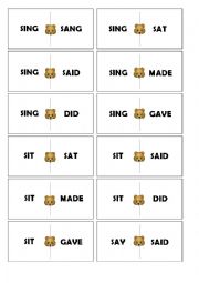 English Worksheet: Irregular verbs dominoes (set 4 out of 5)