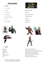 English Worksheet: The avengers