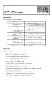 English Worksheet: 2 Broke Girls (Pilot Episode)