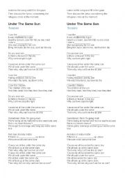 English Worksheet: Song 