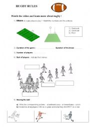 English Worksheet: Rugby rules