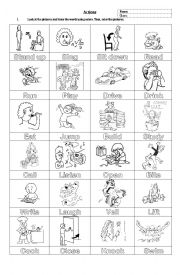 English Worksheet: Actions