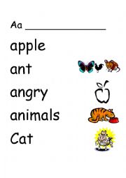 Letter A worksheet