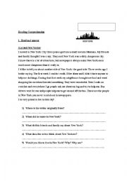 English Worksheet: A proud New Yorker