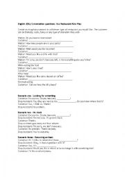 English Worksheet: Conversation Role Play
