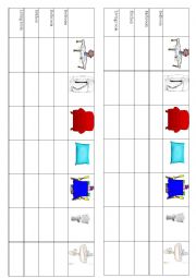 English Worksheet: Room and furniture