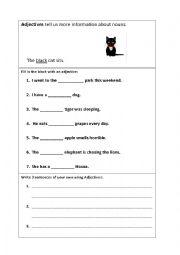 English Worksheet: Adjective gap fill