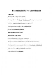 English Worksheet: Business Idioma for Conversation