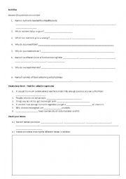 English Worksheet: Nutrition