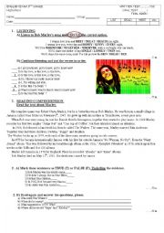 Test about Bob marley and music in general